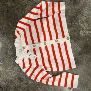 Striped Red and White Women's Sweatshirt